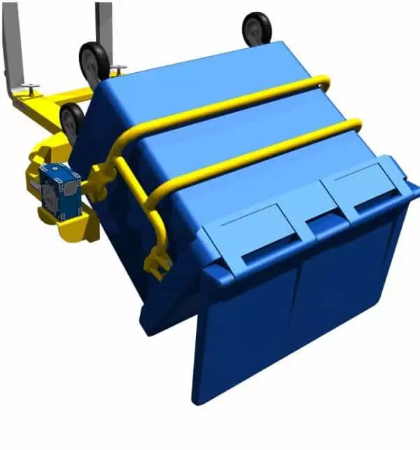 Rotating Forklift Bin Handler
